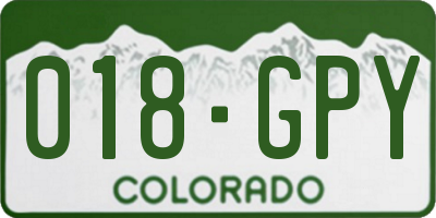 CO license plate 018GPY
