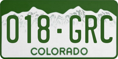 CO license plate 018GRC