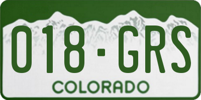 CO license plate 018GRS