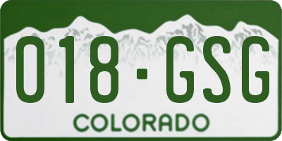 CO license plate 018GSG
