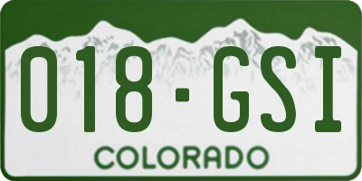 CO license plate 018GSI