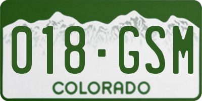 CO license plate 018GSM