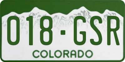 CO license plate 018GSR