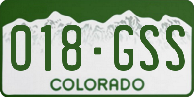 CO license plate 018GSS