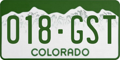 CO license plate 018GST