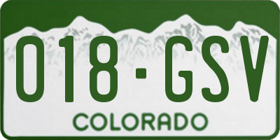 CO license plate 018GSV