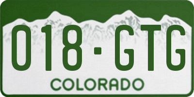 CO license plate 018GTG