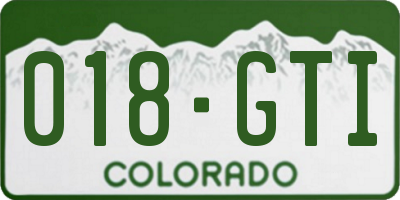 CO license plate 018GTI