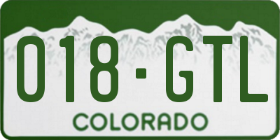 CO license plate 018GTL