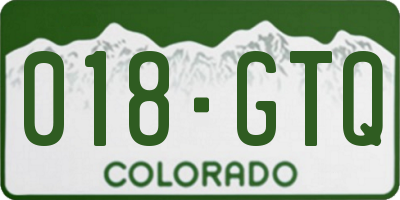 CO license plate 018GTQ