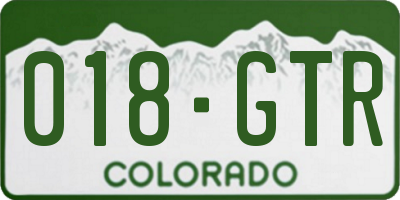CO license plate 018GTR