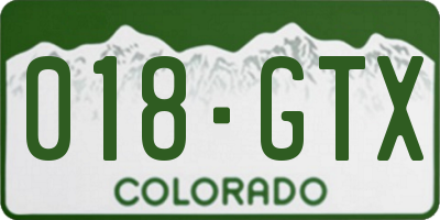 CO license plate 018GTX