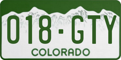 CO license plate 018GTY