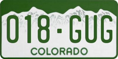 CO license plate 018GUG