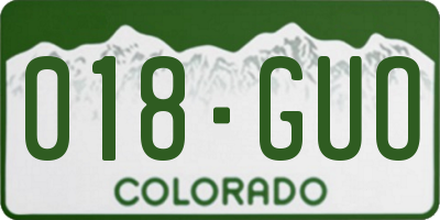 CO license plate 018GUO