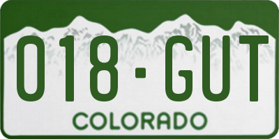 CO license plate 018GUT