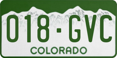 CO license plate 018GVC