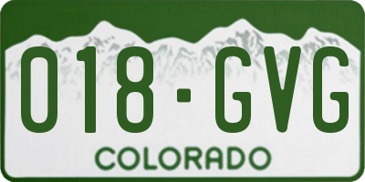 CO license plate 018GVG