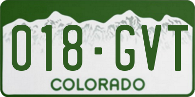 CO license plate 018GVT