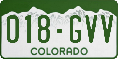 CO license plate 018GVV