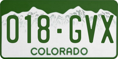 CO license plate 018GVX
