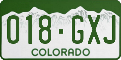CO license plate 018GXJ