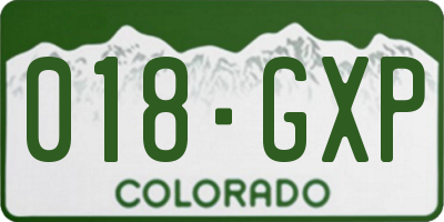 CO license plate 018GXP
