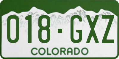 CO license plate 018GXZ