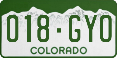 CO license plate 018GYO