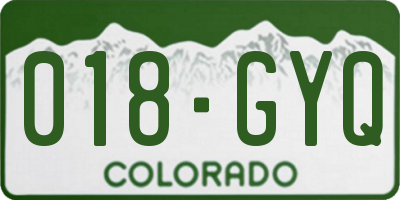 CO license plate 018GYQ