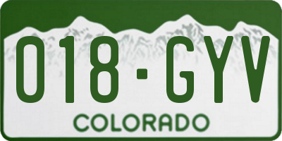 CO license plate 018GYV
