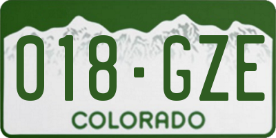 CO license plate 018GZE