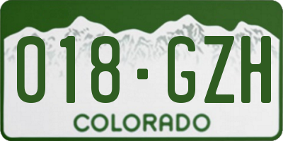 CO license plate 018GZH