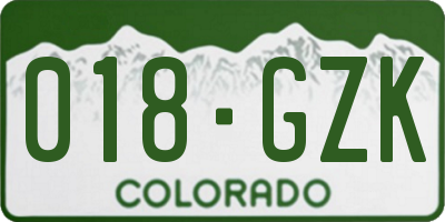 CO license plate 018GZK