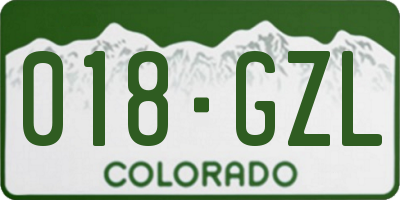 CO license plate 018GZL