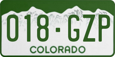 CO license plate 018GZP