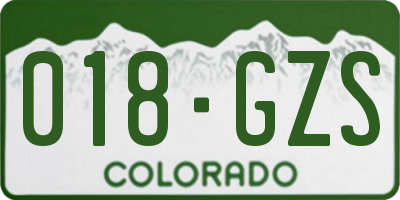 CO license plate 018GZS