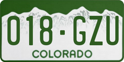 CO license plate 018GZU