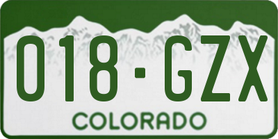 CO license plate 018GZX