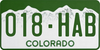 CO license plate 018HAB