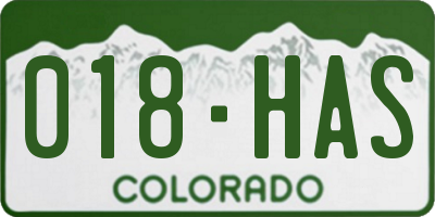 CO license plate 018HAS