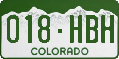 CO license plate 018HBH