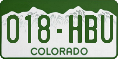 CO license plate 018HBU