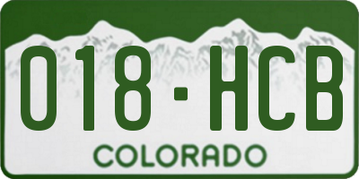 CO license plate 018HCB