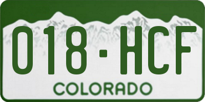 CO license plate 018HCF