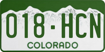 CO license plate 018HCN
