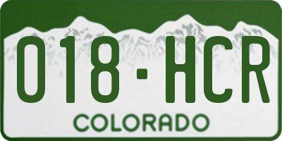 CO license plate 018HCR