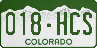 CO license plate 018HCS