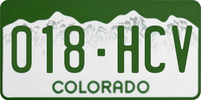 CO license plate 018HCV