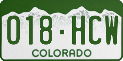 CO license plate 018HCW